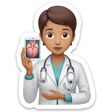  androgynous  medium skin toneradiologist holding an image of the uterus sticker