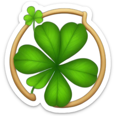 four-leaf trefoil in a horseshoe sticker