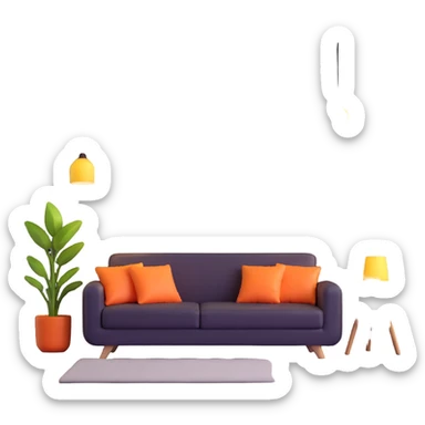 relaxing chill zone with comfy sofa and mood lighting sticker