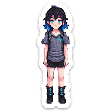femboy character with a cute androgynous look sticker