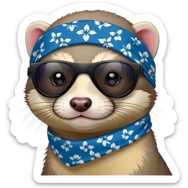 These two animals look like they run the streets — ferret and seal, dripped out in shades and bandanas, repping their squad  sticker