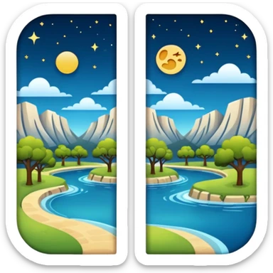 Day & Night in a single picture half night half day sticker