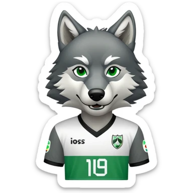 Wolf trägt ein Borussia Mönchen Gladbach Trikot  sticker