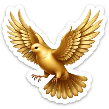 majestic golden dove with gold shimmering wings sticker