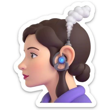 a woman with steam coming out of her ears sticker