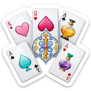 emoji of playing cards with illustrations of beauty products on them
 sticker