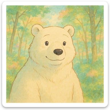 soft and whimsical polar bear sticker