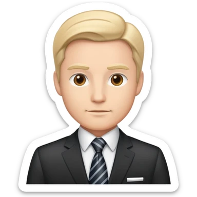 Confident business person in a suit and tie, professional leader, executive sticker