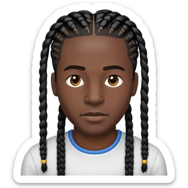 Guy with black cornrows  sticker