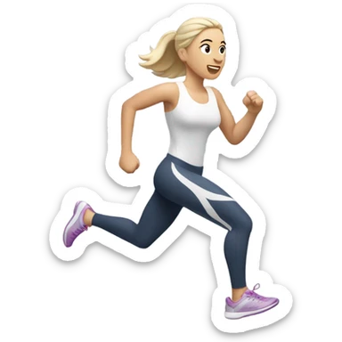 White skin woman running sticker