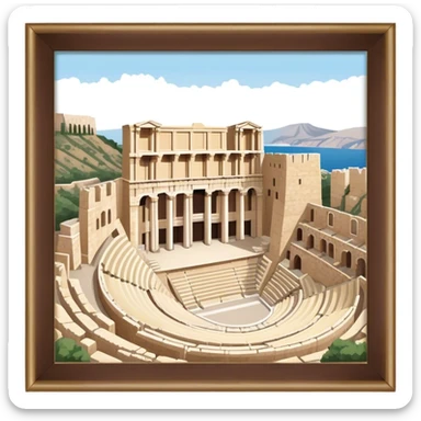 Odeon of Herodes Atticus Landmark Emoji – Depicting the ancient stone amphitheater on the Acropolis slopes. sticker
