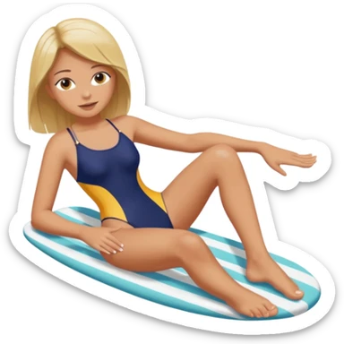 Draw a girl in a swimsuit who shows her foot sticker