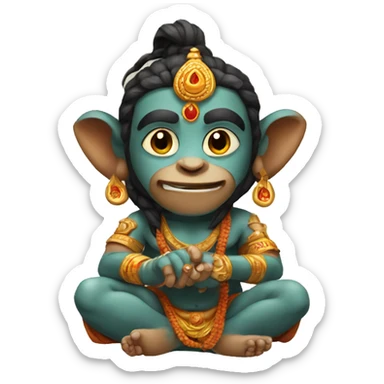 Little hindu god hanuman  sticker