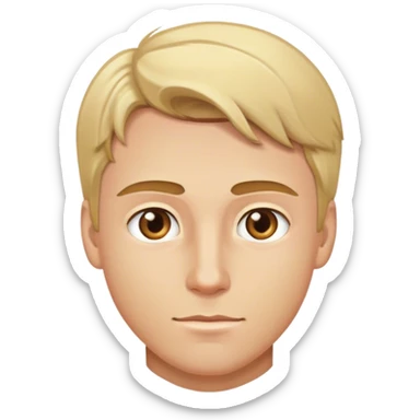 chico rubio, caucásico, ojos marrón claro,  guapo sticker