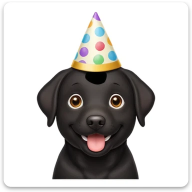 Black labrador saying Happy Birthday  sticker