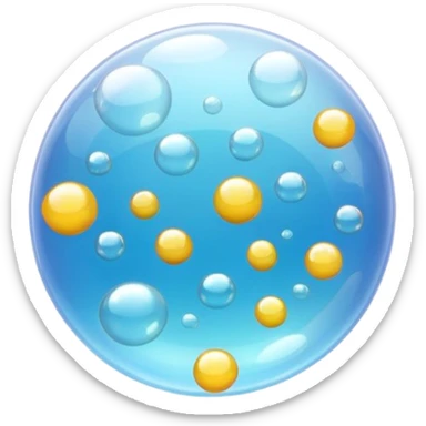 3D iPhone style emoji of free-floating bubbles, scattered randomly in the air, translucent and shiny, various sizes, not contained in any circle, isolated on white background, soft shadows, high detail,  sticker