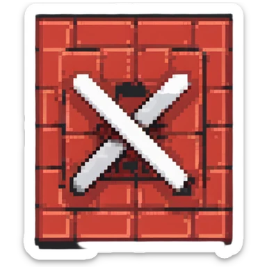 Red prohibition symbol, no entry sign with slash sticker