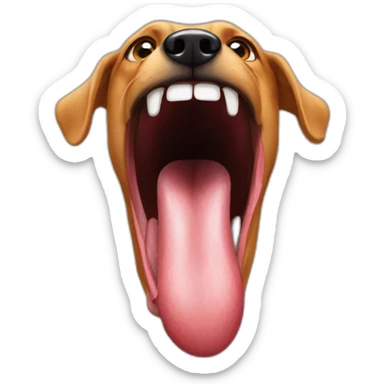 Crazy dog tongue sticker