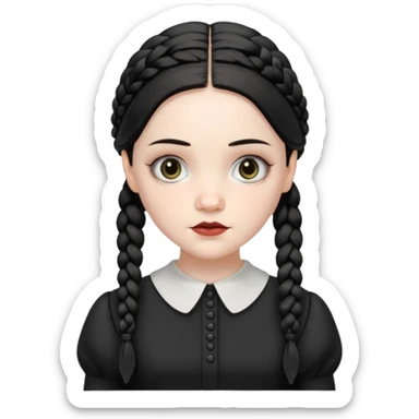 wednesday adam’s 2 braids sticker