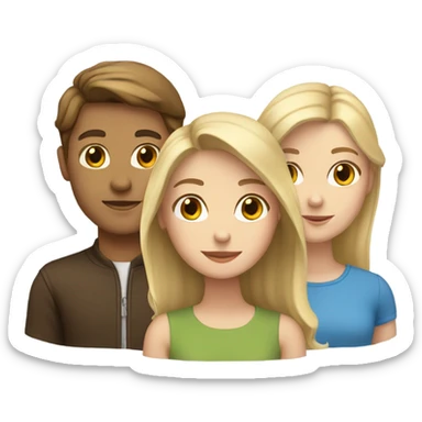 Couple with brown hair , white boy and blonde girl sticker