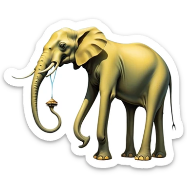 spam land surreal dali style melting landscape - surreal elephants with long legs like insects - from Salvador Dali's paintings with long legs like praying mantises sticker