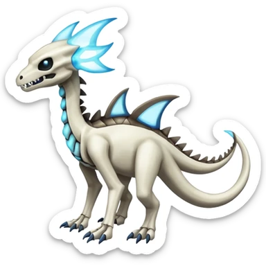 Skeletal Salamence-Marowak-Dialga-Duskull-Electrike-Fakémon-hybrid-creature (full body)  sticker