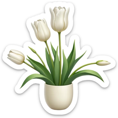 Tulipanes blancos sticker