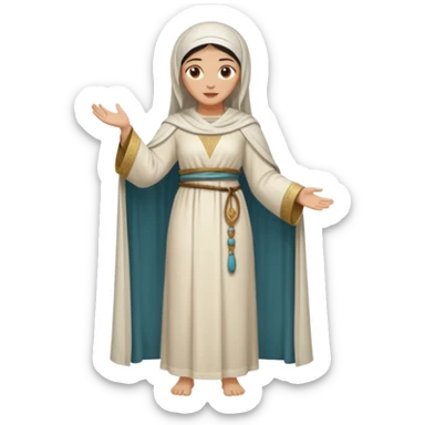 fullbody Jerusalem woman in 1st-century Middle Eastern attire, robe, no head covering or hijab, no religious symbols sticker