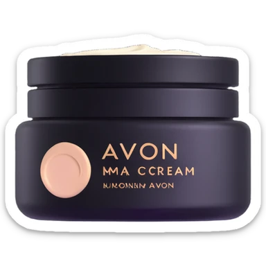 face cream jar with AVON logo sticker
