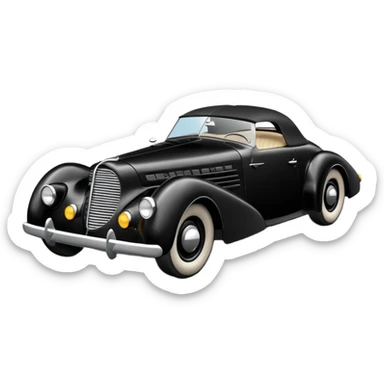  the animated 1990’s series Batmobile based on 1936 cord 812 (flat square bodywork edging and front) stealthy understated  sticker