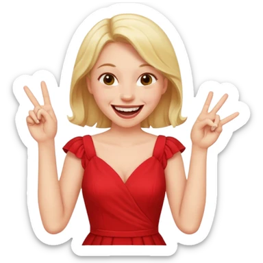 A woman laughing at you pinching her fingers small sticker