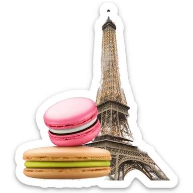 Macaroon on eiffel tower  sticker