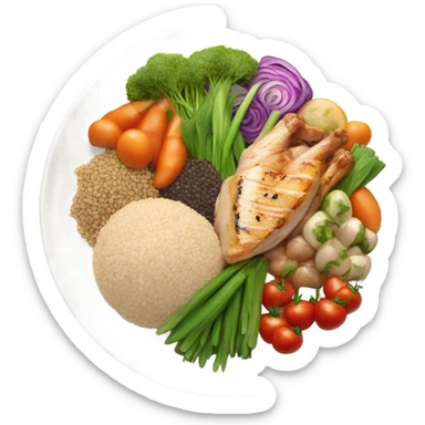 a large plate of healthy food sticker