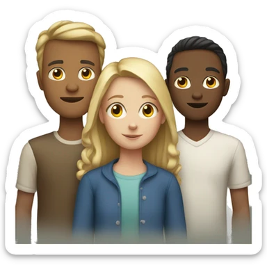 white Family with 3 kids : Eldest is girl and 2 boys sticker