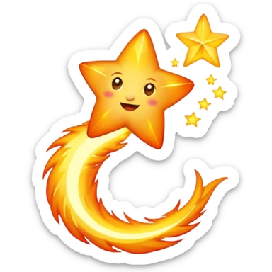 Meteor – Bright falling star with blazing tail sticker