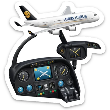 An airbus A380 sidestick in the cockpit  sticker