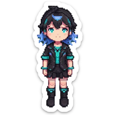 femboy character with a cute androgynous look sticker