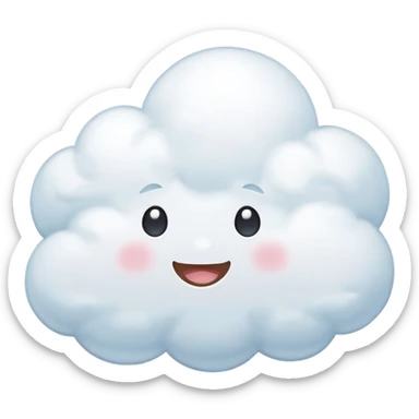 small kawaii cloud with a smiling face and soft colors sticker