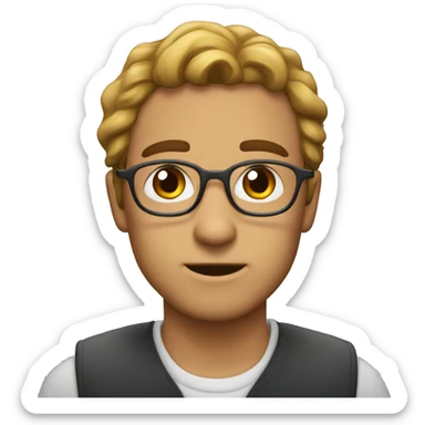 educador ojos celestes pelo crespo o sticker