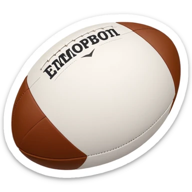 a rugby ball, but rather than it being colourful, it’s just white outline the same style as normal text.  sticker