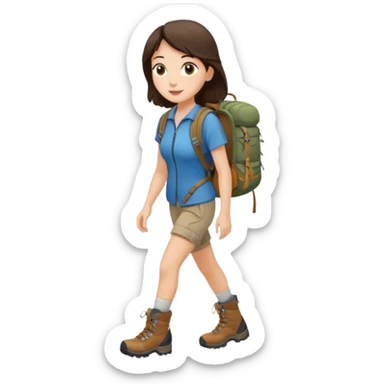 Brunette walking in scenic route sticker