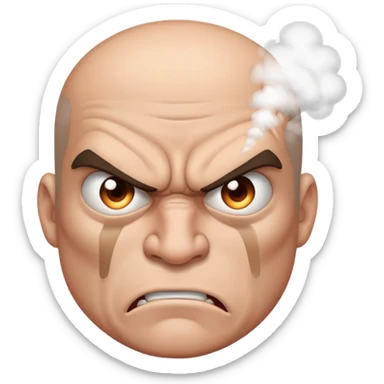 angry man with steam coming from nose sticker