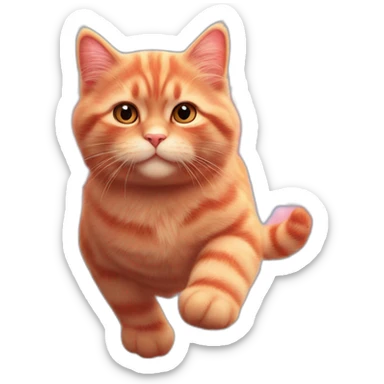 Fluffy plump red cat Cupid flies in the blue sky, rose petals, wings, pink clouds, Valentine's day, realistic, fine details, photorealism, cinematic, 8k, hyperdetailed, ultra detailed sticker