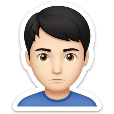 A young man with parted black hair. sticker