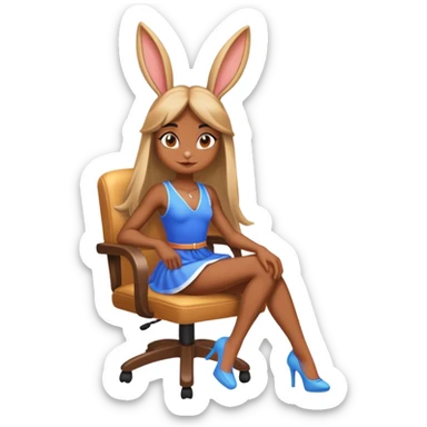 Lola bunny as a human sitting on a chair sticker