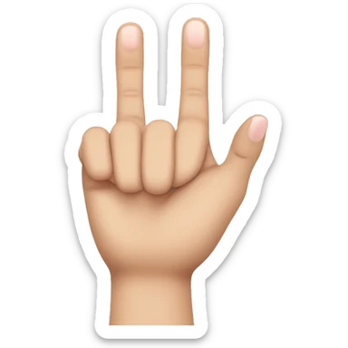 Hand with the middle finger and ring finger nails shorter than the rest sticker