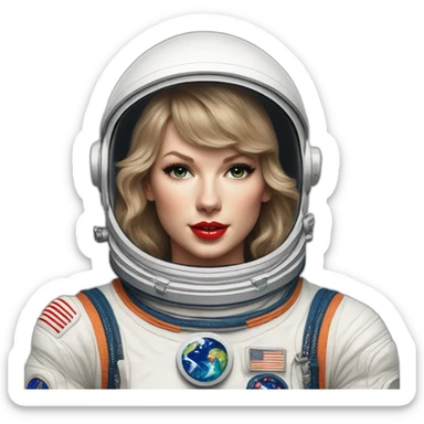taylor swift as an astronaut hyperrealistic sticker