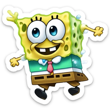 SpongeBob in snowstorm  sticker