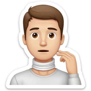 guy holding già neck stressed face sticker