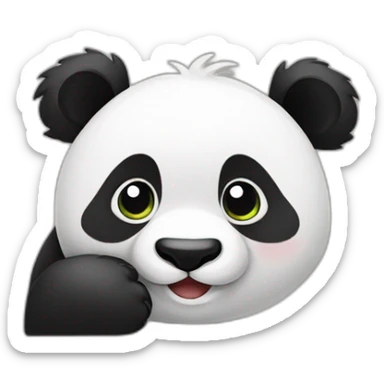 Un panda qui se tient la tête dans la paume de la main, symbolisant le désespoir. sticker